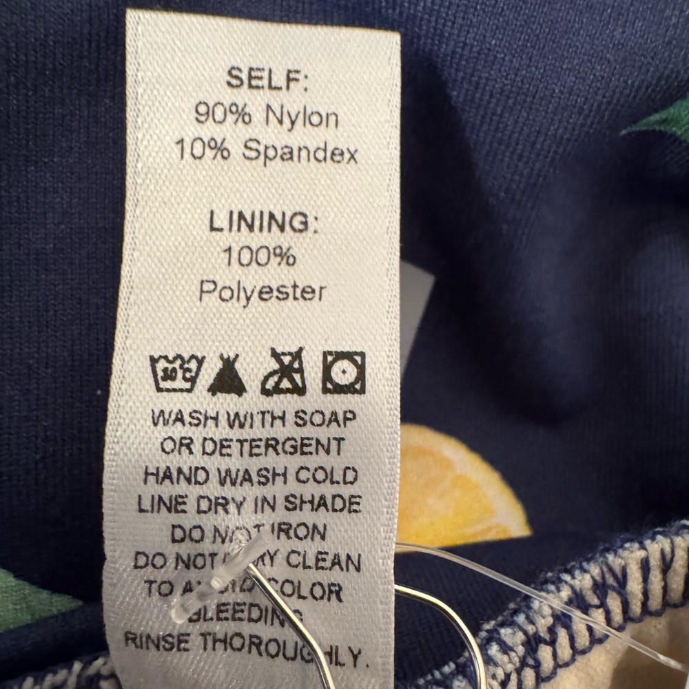 Wet Swimwear Sardinia Bri Navy Blue Lemons Print Long Sleeve Crop Top Size XS - Picture 11 of 12